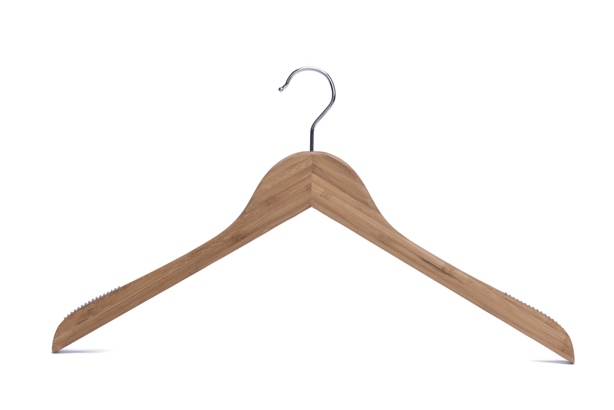 Bamboo shirt hanger for display