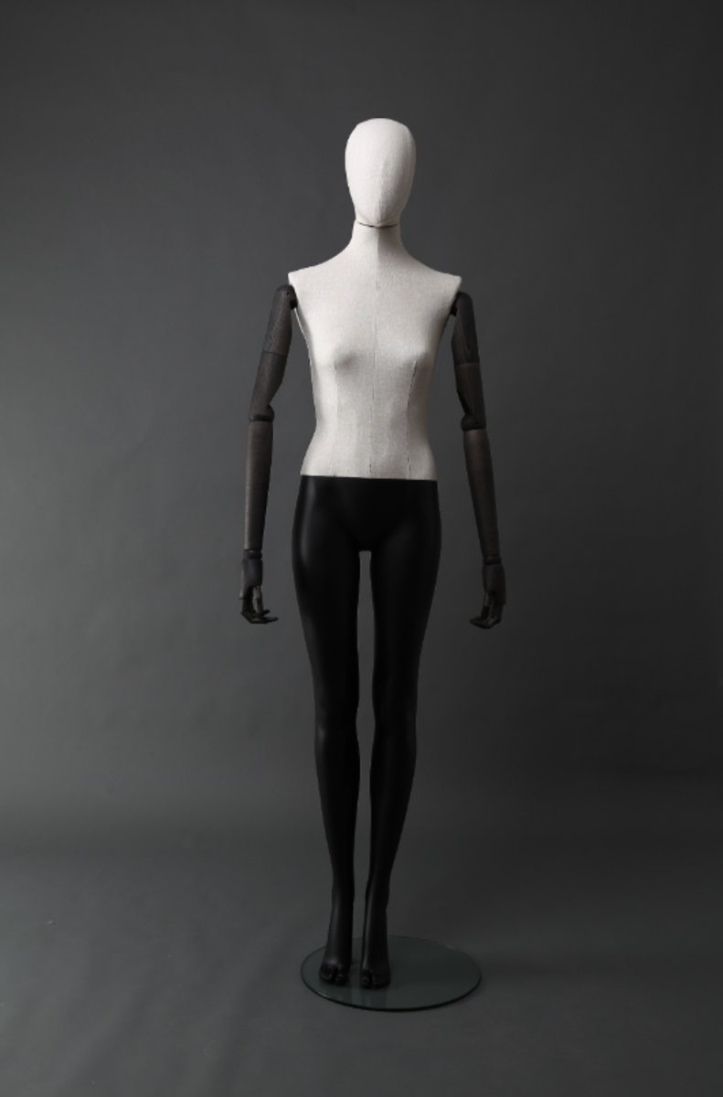  Fiberglass Modern Fashion Fabric Wrapped Woman Mannequin 