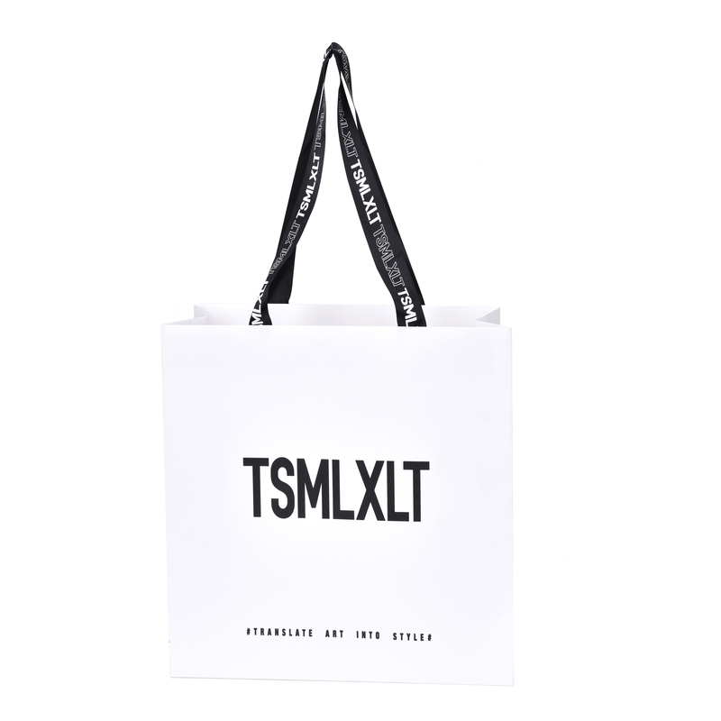 Premier Custom Printed White Kraft Shopping Paper Bag With Handles