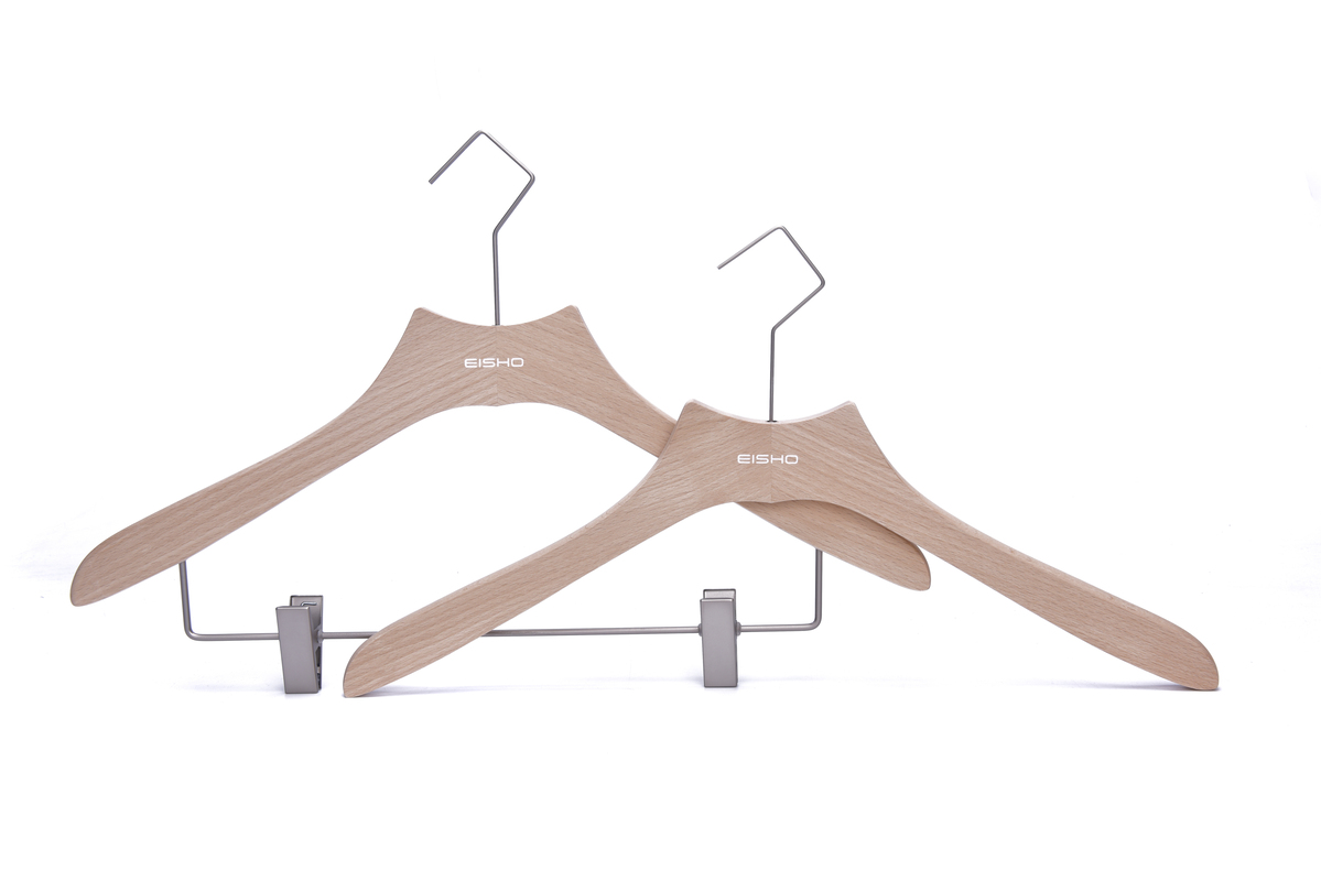 Perfect for All Garments Shoulder Contour Beech Wood Hangers