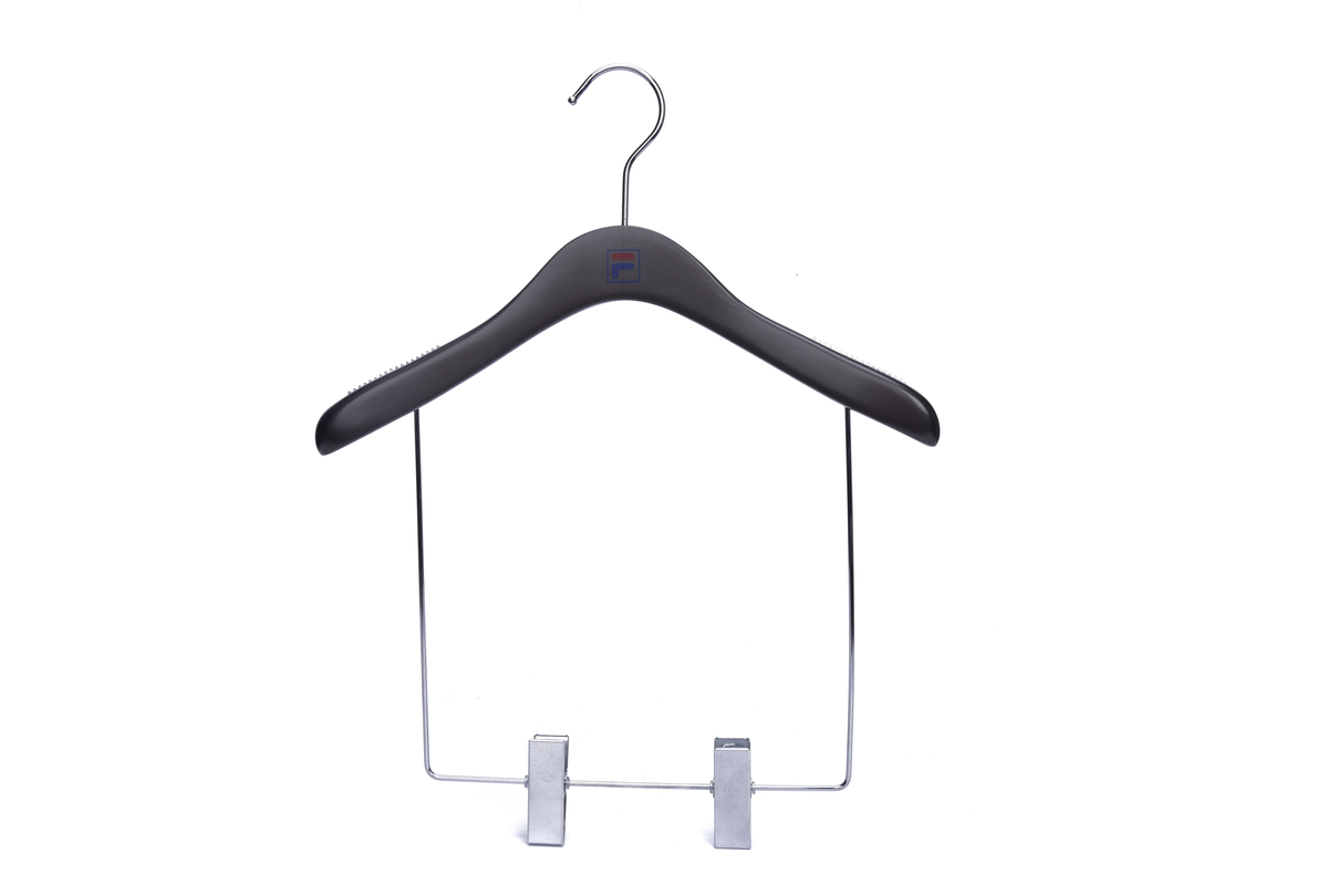 Gentle on Fabrics Modern Aesthetic Black Suit Wooden Hangers