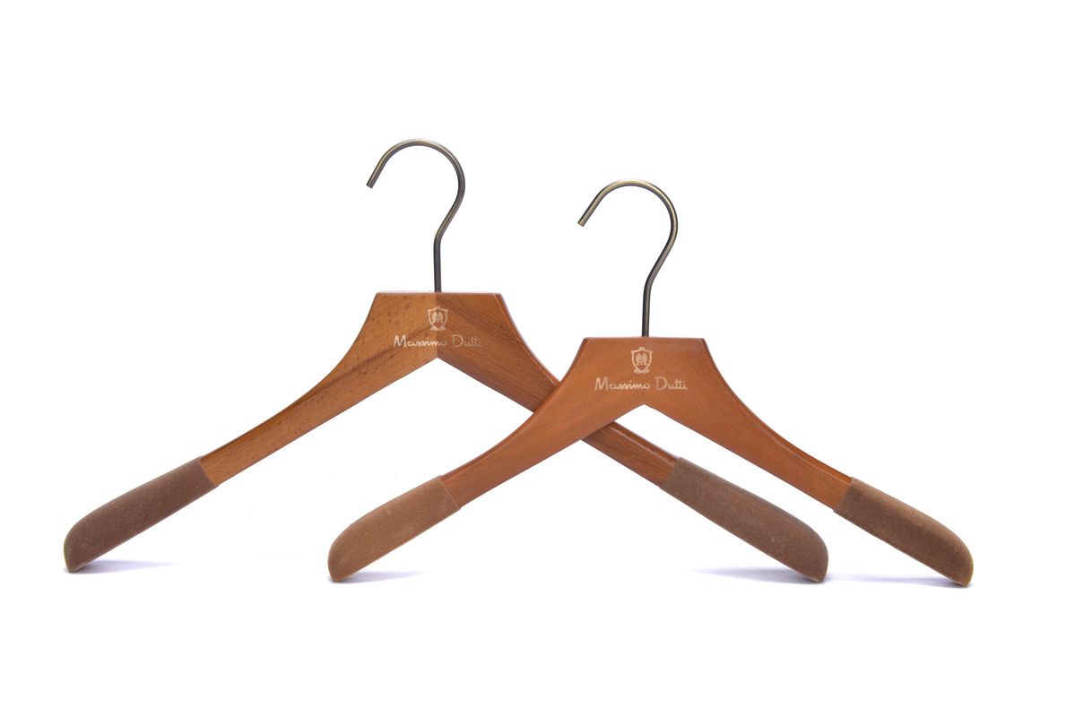 Adult Kid Matching Brown Hanger with Antique Copper Hardware