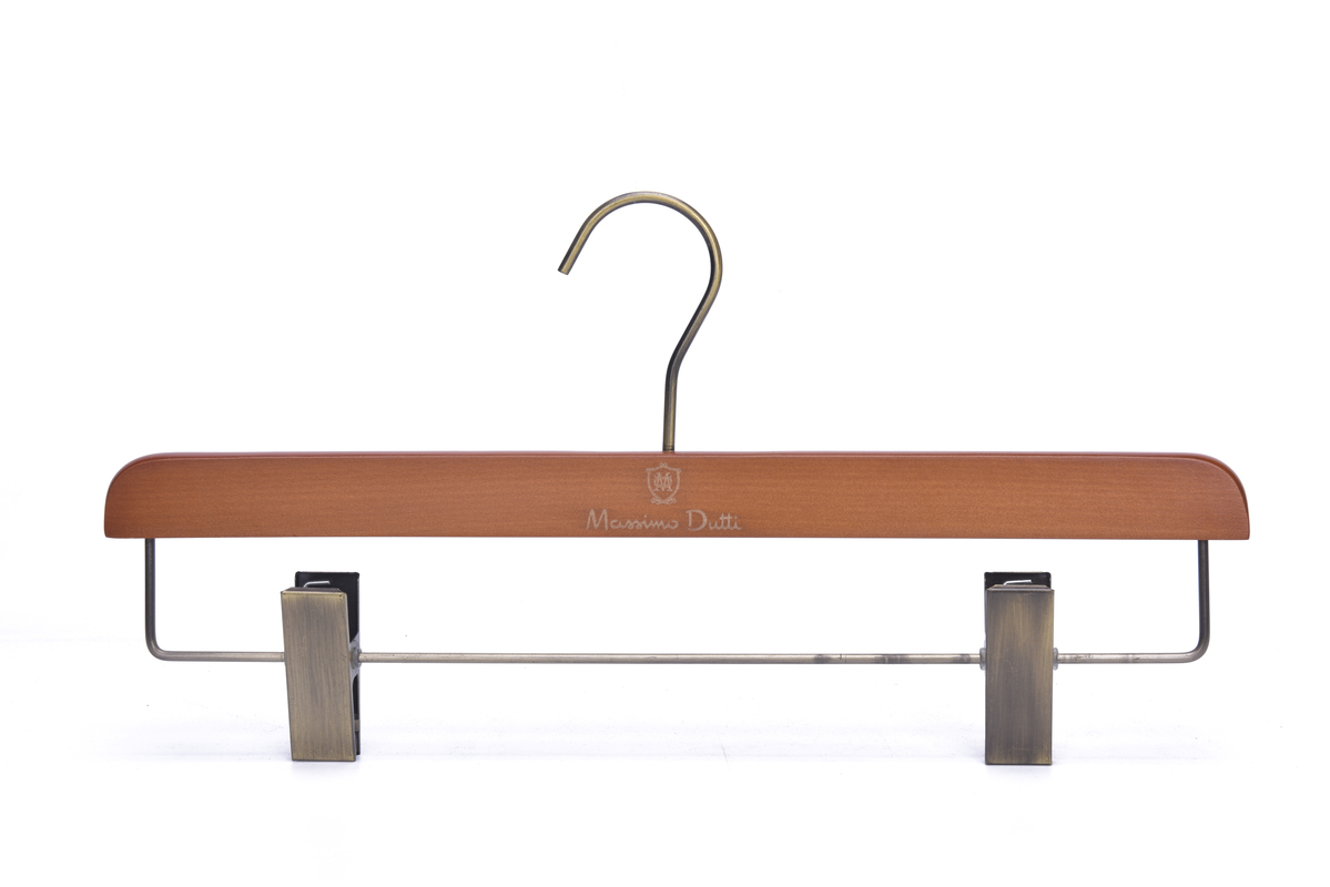 High-end Set Brown Pants Hanger With Velvet Crossbar