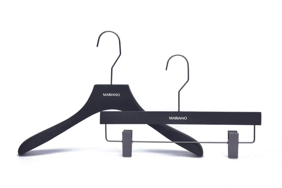 Strong Friction Black Matte Rubberized Paint Suit Hangers