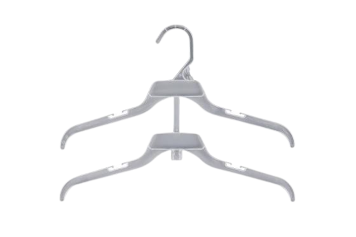 Double Plastic Hanger with Integrated Hook