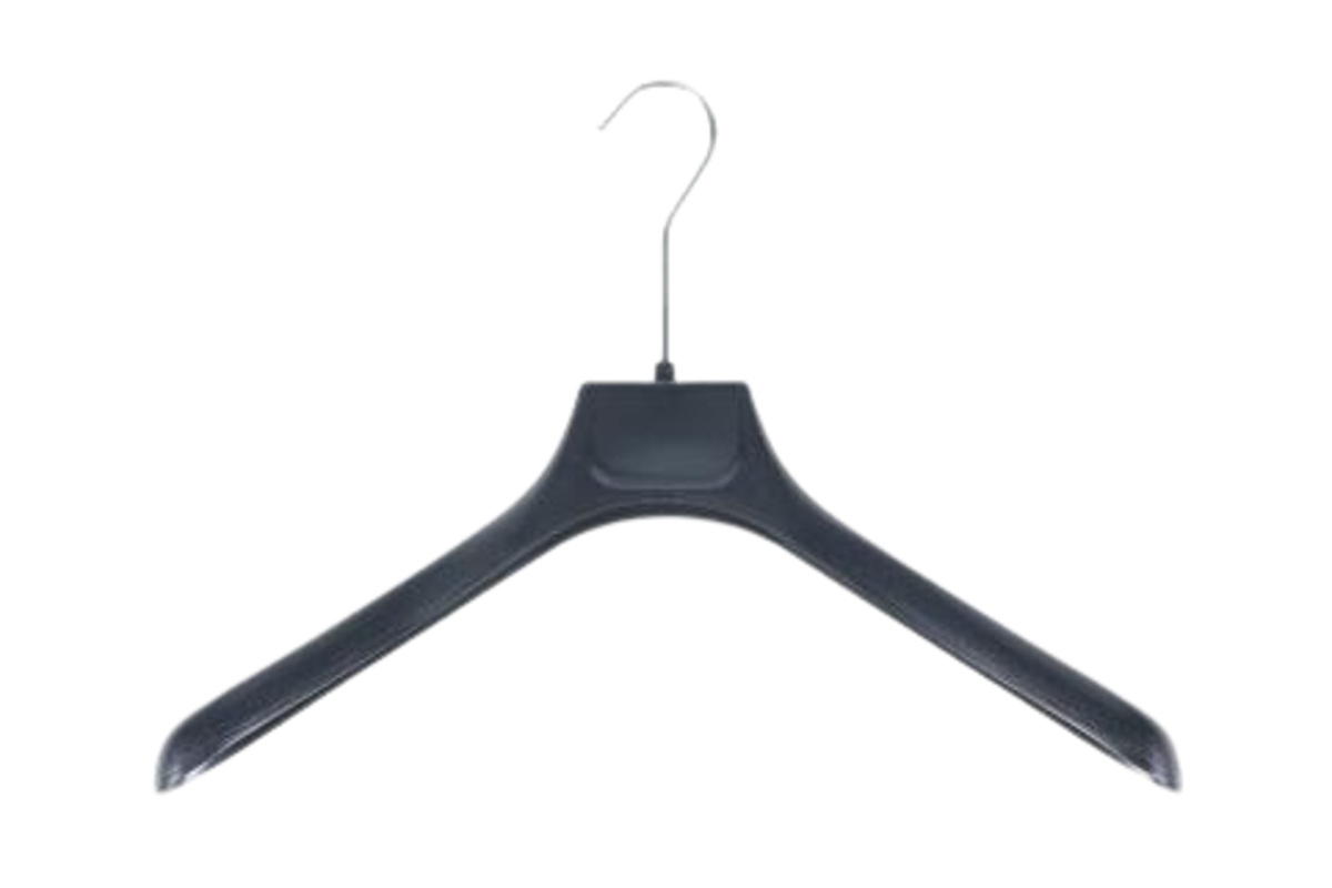 Black Plastic Clothes Hanger with Special Head Shape